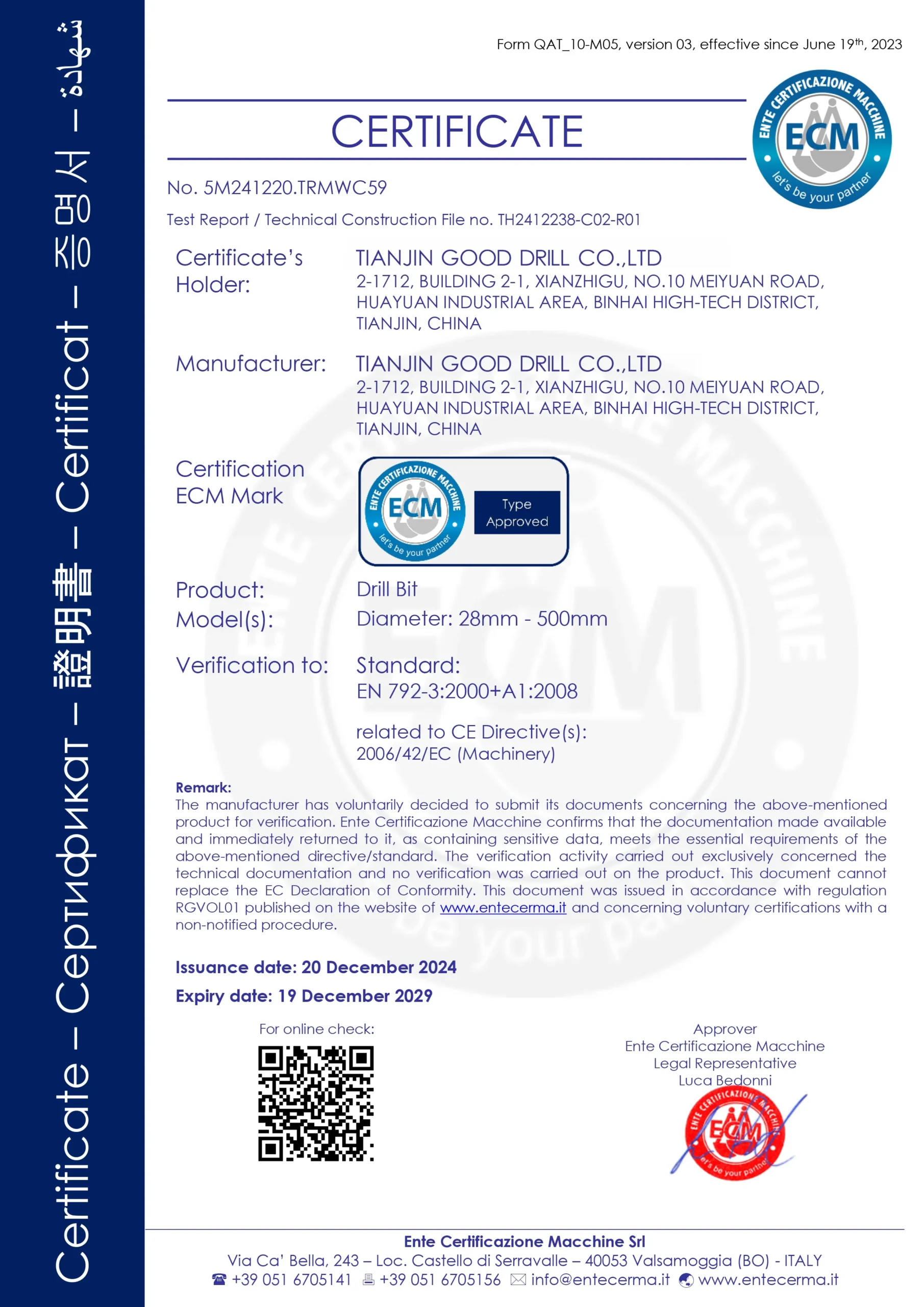 ECM Certification of Drill Bit scaled