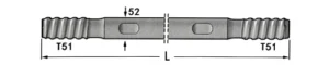 Extension rod T51-Round52-T51